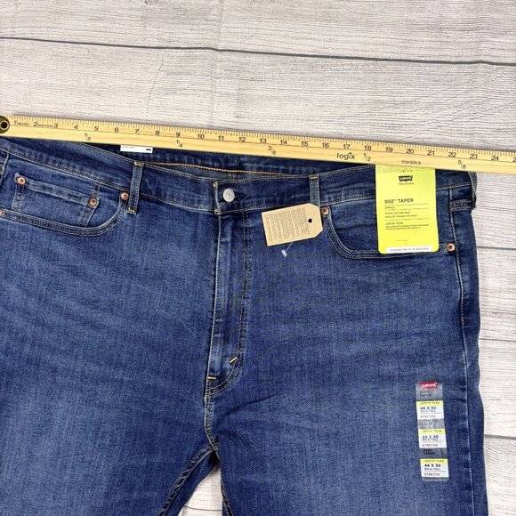 Levis 502 Taper Big & Tall Jeans 46x30 Levis Flex Stretch Denim Mens Classic Fit - Picture 6 of 14